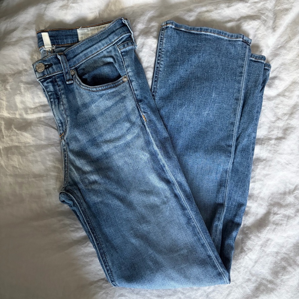 RAG & BONE 10” Crop Flare Medium Wash Denim Jeans